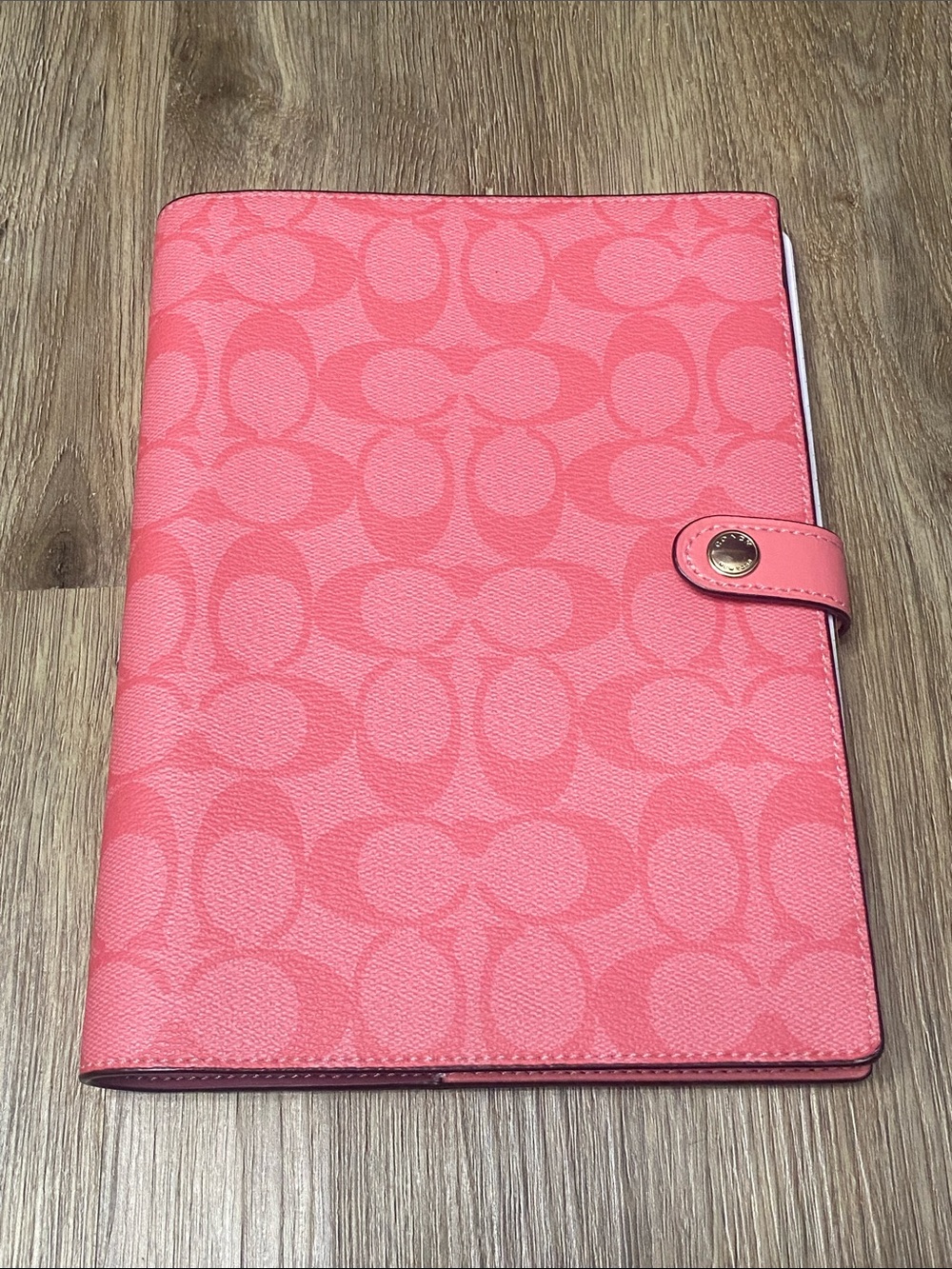 Coach Signature Pink Lemonade Notebook